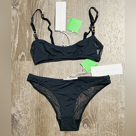 STELLA MCCARTNEY**Black Annabelle Dashing Bralette + Underwear Small**$189 - Picture 3 of 10